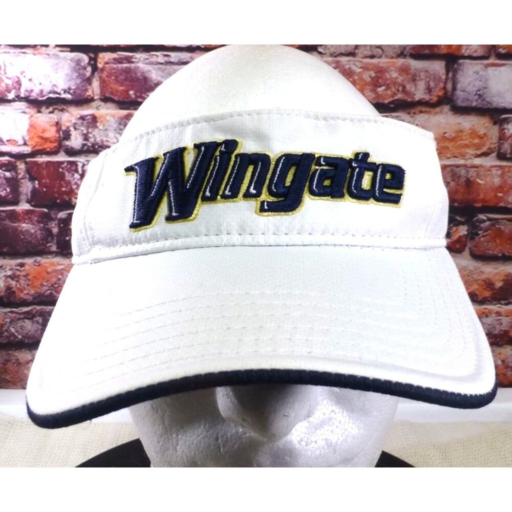 Wingate Embroidered White Sports Visor Hat The Game Adjustable Fit